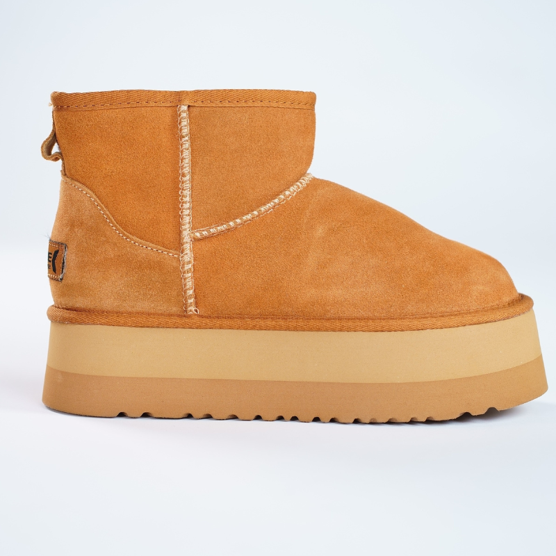 Bota Cuero Mujer Verona Platform Camel